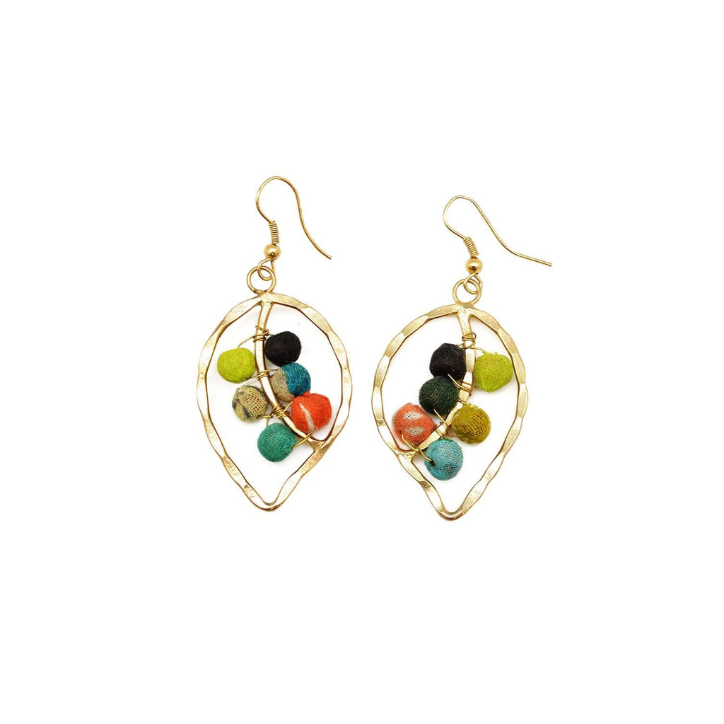 Leaf Beaded Earrings