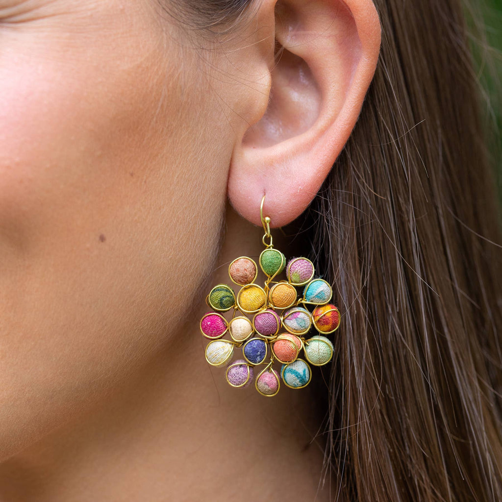 Aasha Kantha Handcrafted Beaded Circle Earrings
