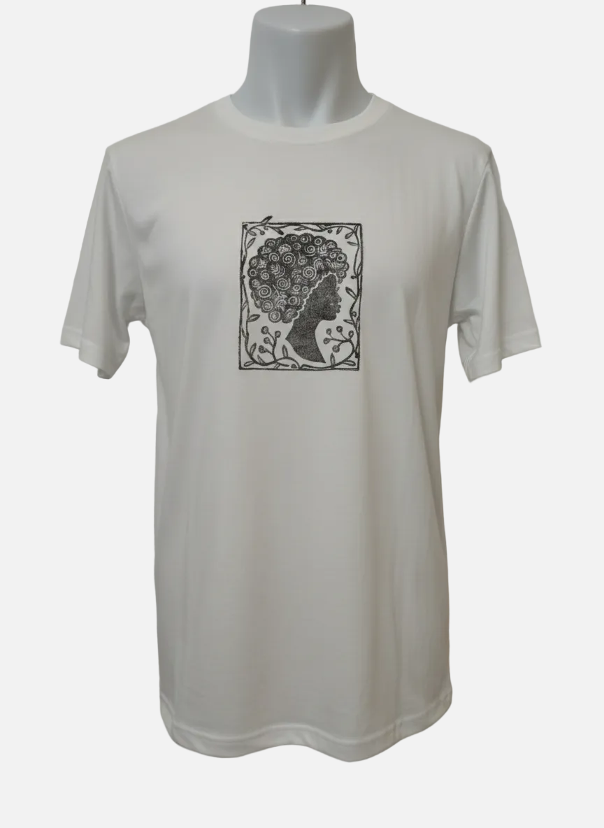 The Rooted Bloom: Hand Printed Shirt Cotton-Feel T-Shirt Tee